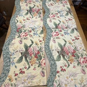 Vintage Waverly Antique Rose Floral Curtain Valances